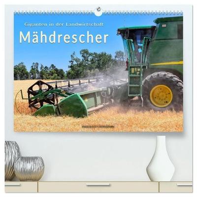 Giganten in der Landwirtschaft - Mähdrescher (hochwertiger Premium Wandkalender 2027 DIN A2 quer), Kunstdruck in Hochglanz