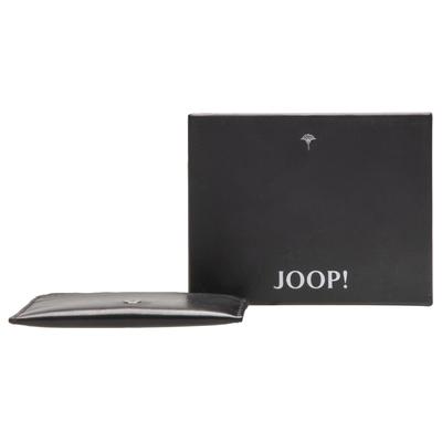 Kartenetui JOOP "cardona peteus cardholder h8", Damen, schwarz, Leder, clean, unifarben, Kleinlederwaren, mit silberfarbenem Detail
