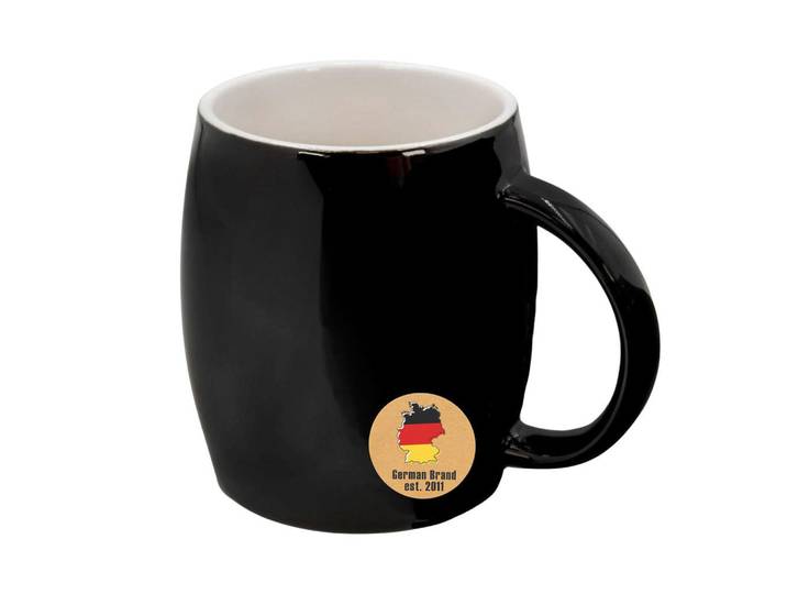Intirilife Kaffeetasse 400ml, Schwarz, Keramik, 0.4 L, Geschirr, Tassen, Kaffeetassen