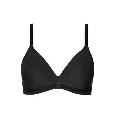Schalen-BH LISCA "Schalen BH ohne Bügel Laura", Damen, Gr. 80, Cup A, schwarz, Stoff, Obermaterial: 75% Polyamid PA. 25% Elasthan EL., BHs Schalen-BH