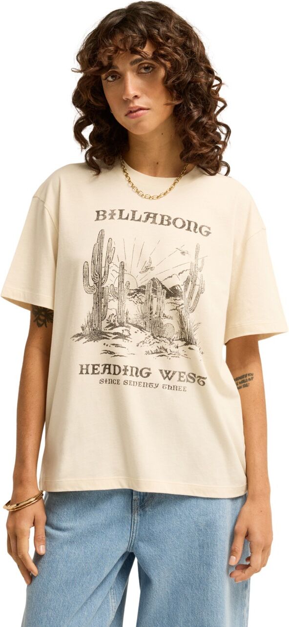 T-Shirt BILLABONG "Heading West", Damen, Gr. XL, beige (weiß cap), Obermaterial: 70% Baumwolle, 30% Baumwolle., Shirts T-Shirt weiß cap XL