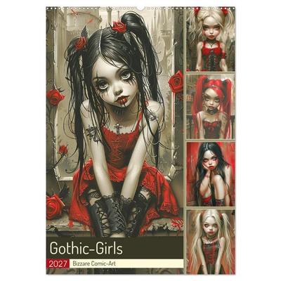Gothic-Girls. Bizzare Comic-Art (Wandkalender 2027 DIN A2 hoch), CALVENDO Monatskalender