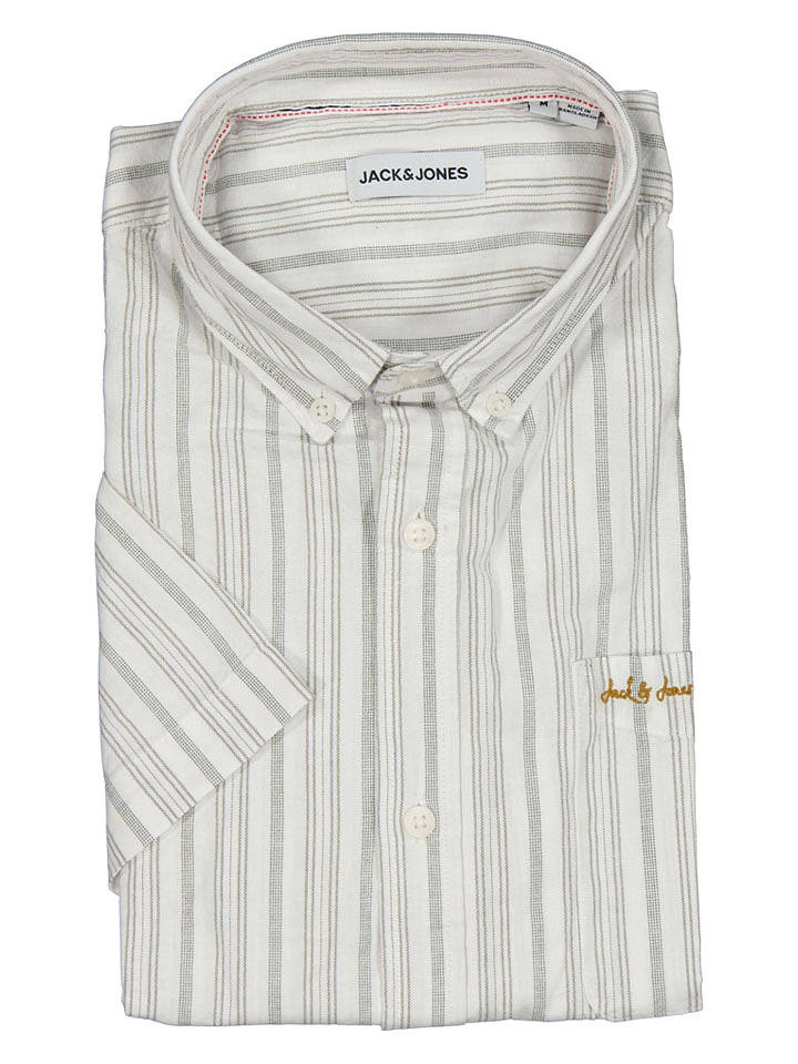 Jack & Jones Hemd "Devin" in Weiß/ Grau - L