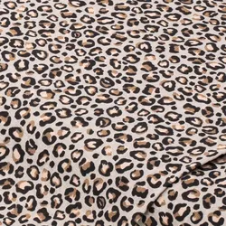 Baumwollstoff Leo-Print "Mona", grau-color