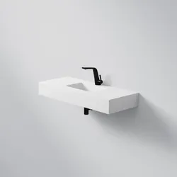 Steinberg Serie 444 Waschtisch Wandwaschtisch aus Mineo Stone, matt white, 444 7030 W 444 7030 W