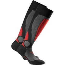 Rohner Basic Unisex Skisocken, 2er Pack - Basic Ski, Kniestrümpfe, Woll-Mischung Anthrazit / 39-42