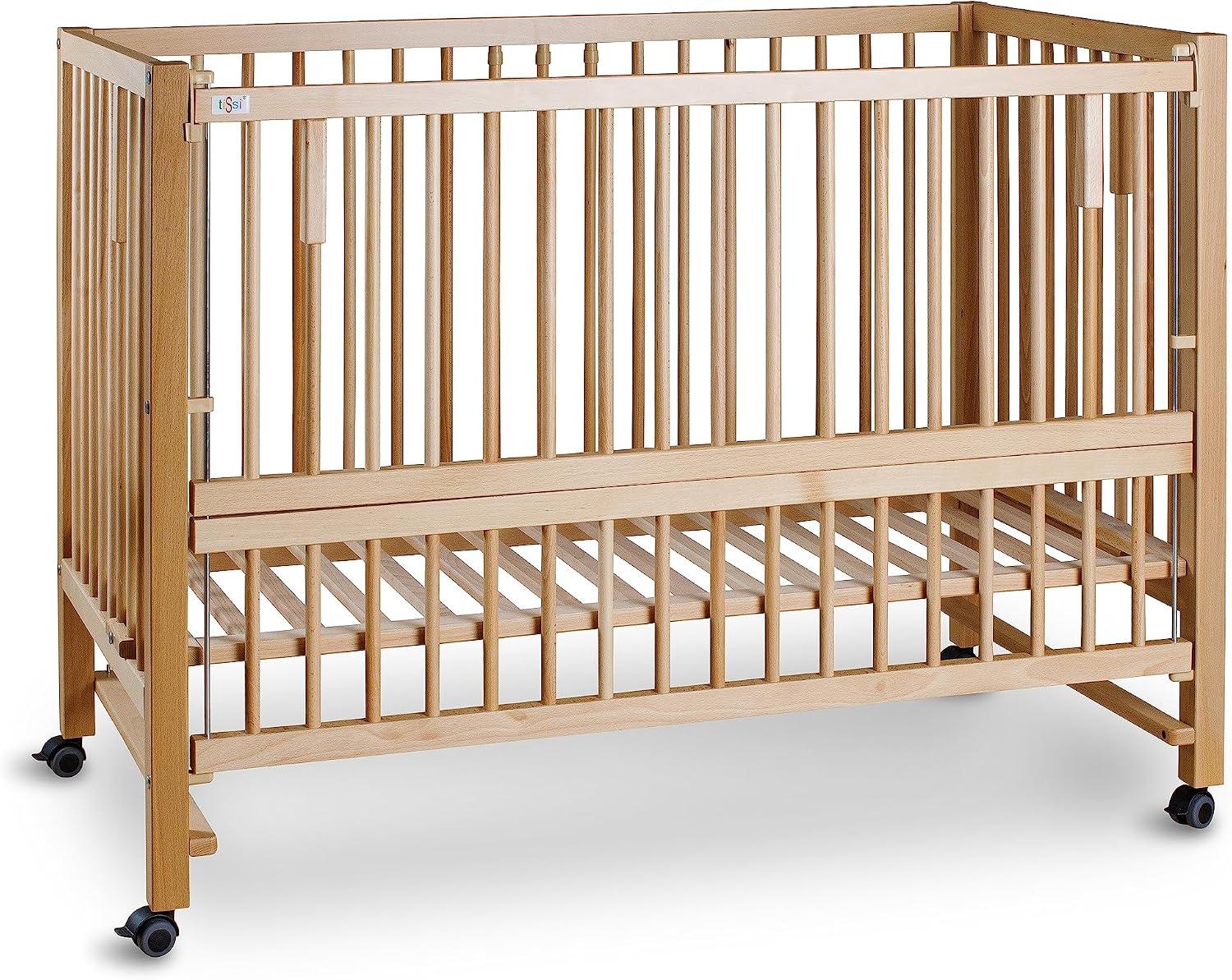 XXL-Beistell- und Anstellbett HAJO aus Buche, 124x64 cm, natur