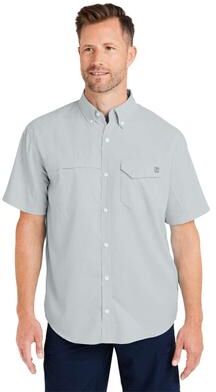HUK H150171 Athletic Men's Tide Point Short Sleeve Shirt in Harbor Mist size Small   Polyester