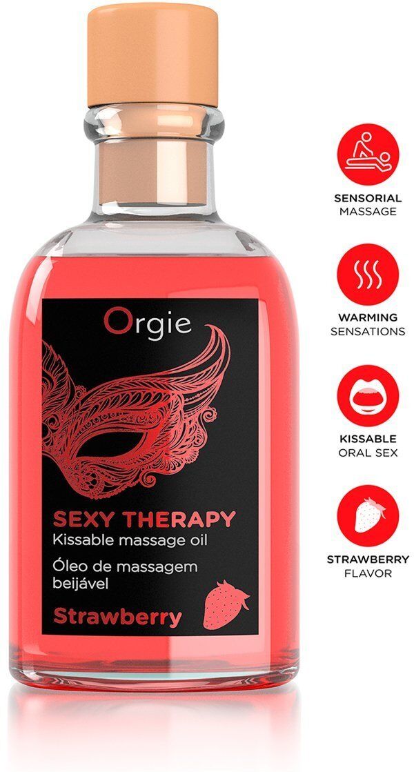 Orgie Huile de massage embrassable Sexy Therapy fraise