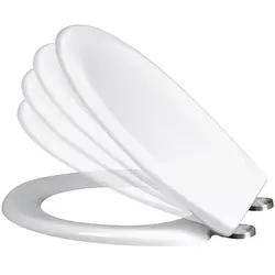 Majestic Toilettensitz Rossignol WC-Sitz Kunststoff weiß antibakterieller WC-Sitz aus Duroplast mit Fallsicherung