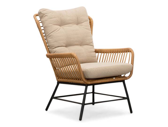 Dex loungestoel tuin wicker + aluminium Bamboo taupe