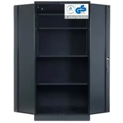 PROREGAL Stahlschrank BEE mit 4 lackierten Fachböden | HxBxT 195x92x60cm | Anthrazit-Anthrazit | Werkstattschrank Werkzeugschrank Aktenschrank