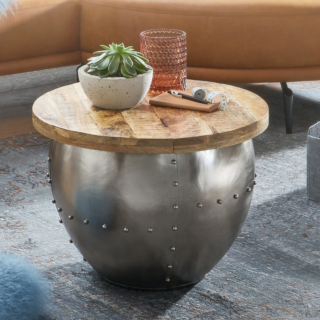 Rio Pieper Solid Coffee Table with Storage Silver