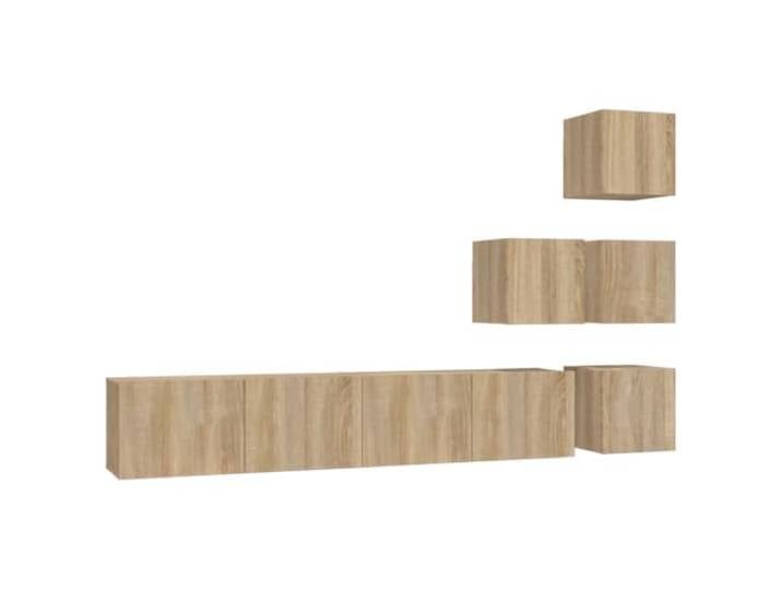hliofuir 6-TLG TV-Wandschrank Set Sonoma-Eiche Hängeschrank Lowboard Vielseitige Wandmontage für Wohnzimmer und Büro, schafft ordentlichen Stauraum für Schlüssel und Medienzubehör.