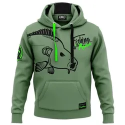 Carpfishing Mania Hoodie Herren (Olive), Grün, M