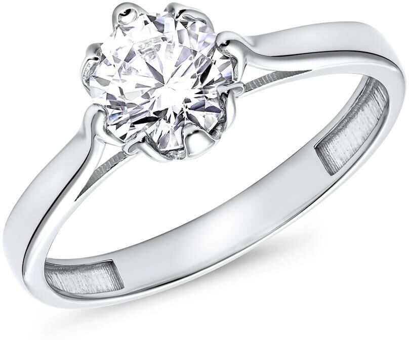 Unique Verlobungsring aus 9K Weißgold mit Zirkonia