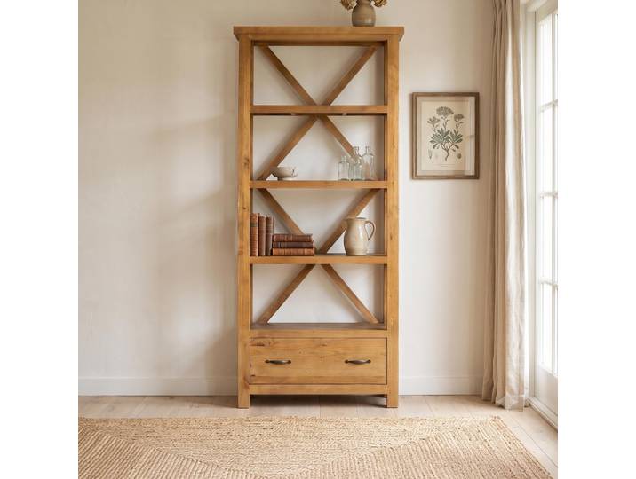 Etagère bibliothèque en bois massif naturel de pin - Richwood
