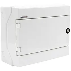 Verteilerkasten mit Schloss 1x12 Aufputz Sicherungskasten weiß N+PE 12 Module RH-12/ZB 36.14