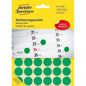 Zweckform Avery  3376 grün Markierungspunkte Ø 18mm