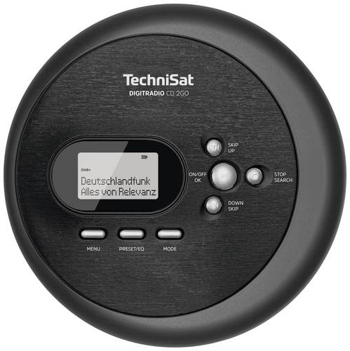 TechniSat Digitradio CD 2GO BT CD-Radio DAB+, UKW Bluetooth, CD Schwarz