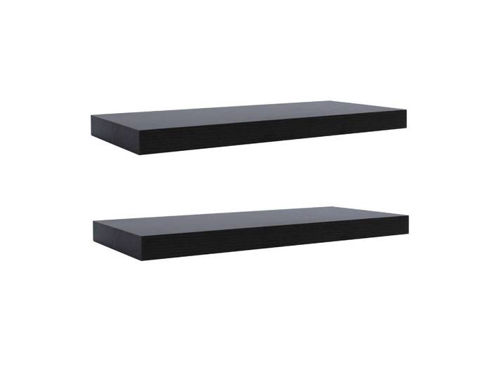 Mobili Rebecca Wandregale Set, 2er Set Wengefarben 4/25/60 cm, 4x60x25 cm, Wohnzimmer, Regale, Wandregale