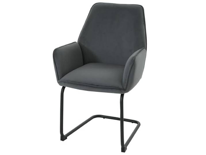 Mendler Freischwinger HWC-G67 Stoff/Textil - dunkelgrau
