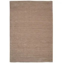 Handweb Teppich Amelia 70 x 140 cm Schurwolle Braun