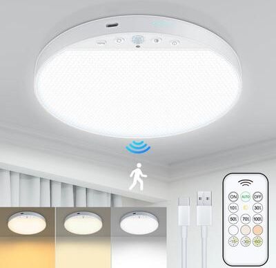 Uplift Treasures Rechargeable Motion Sensor Ceiling Light round Ceiling Light 8 W