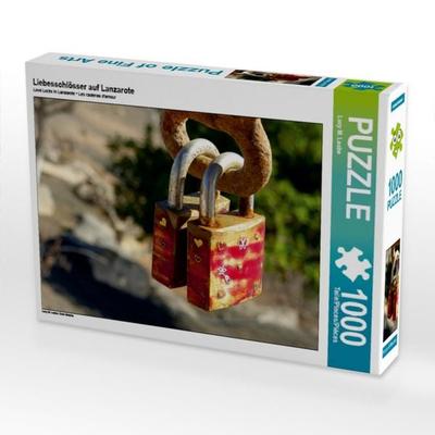 CALVENDO Puzzle Liebesschlösser auf Lanzarote | 1000 Teile Lege-Größe 64x48cm Foto-Puzzle für glückliche Stunden