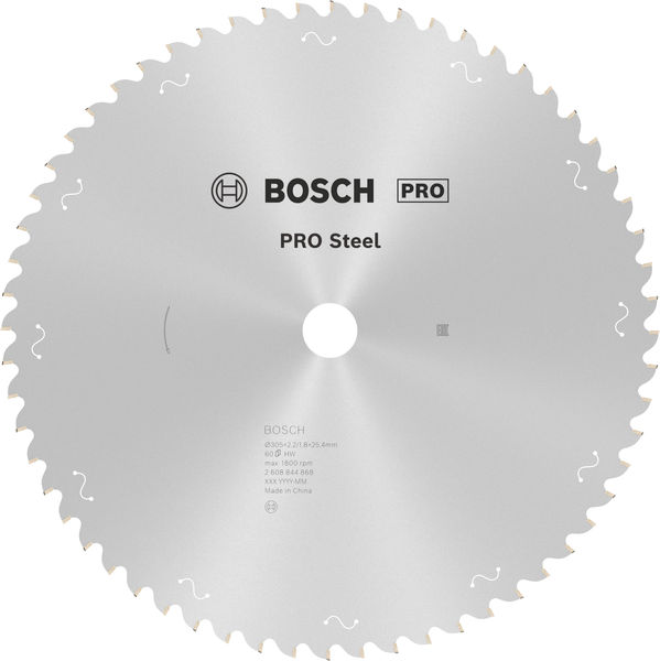 Bosch PRO Steel Sägeblatt für Kreissägen, Netz-/kabelgebunden, 305 x 2,2x 25,4 mm, T60 2608844868