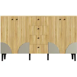 SIDEBOARD holz-optik mit 4 türen & 4 schubladen