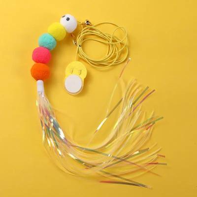 Inspired Living Door Hanging Interactive Cat Toy With Elastic Feather Teaser c