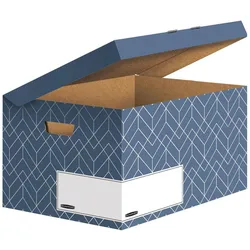 Bankers Box, Dokumentenablage, 5 Archivboxen Décor Serie schieferblau/weiss 36,7 x 57,0 x 29,5 cm (A4, A4+)