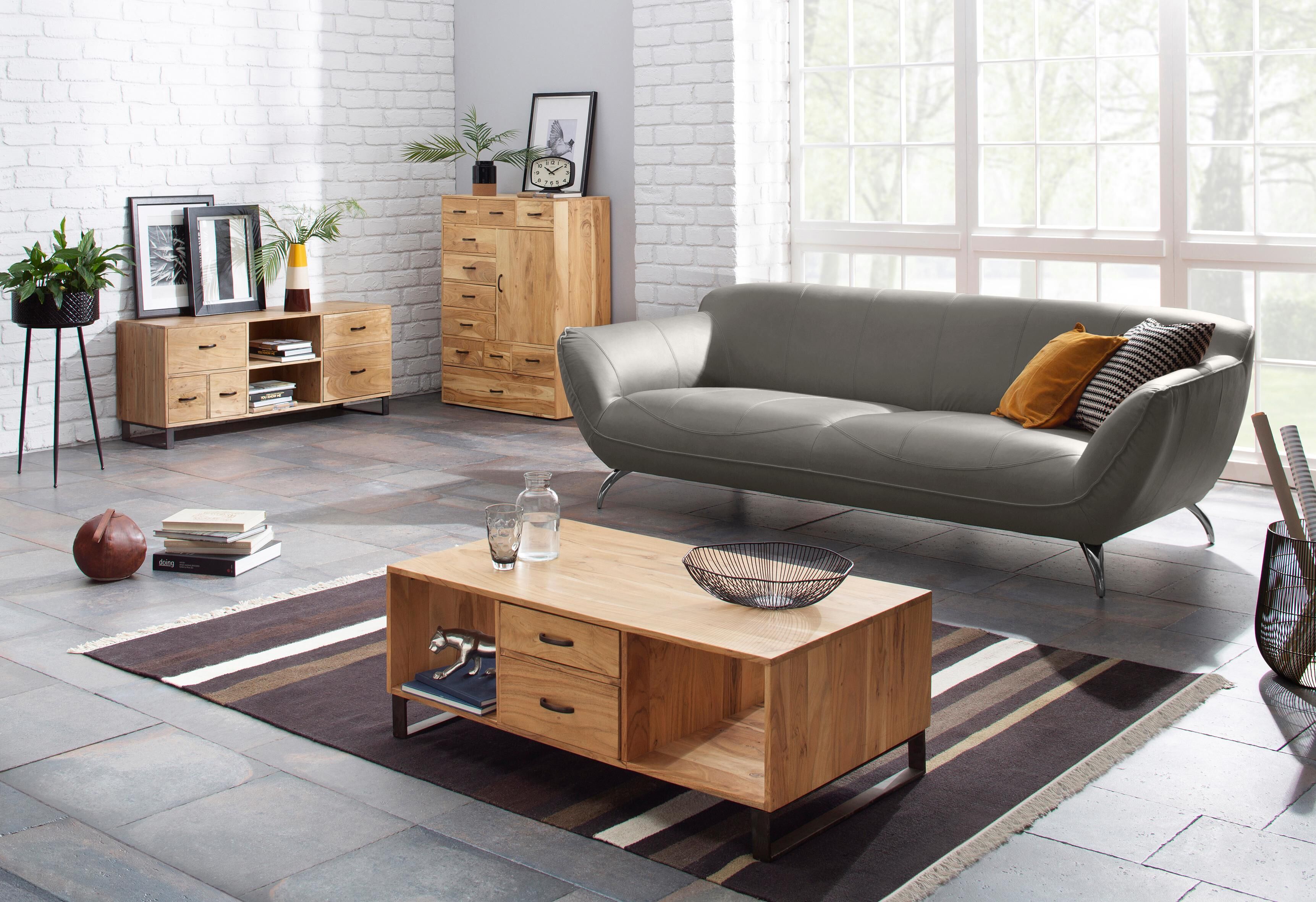3-Sitzer GUTMANN FACTORY "Venezuela", grau, B:245cm H:83cm T:115cm, Sofas
