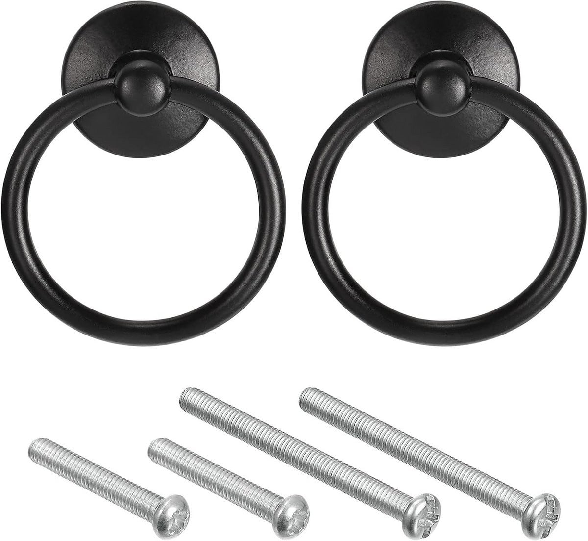2x Ronde Grepen Zwart - Kastknoppen en Ladehandgrepen voor Commode en Kast