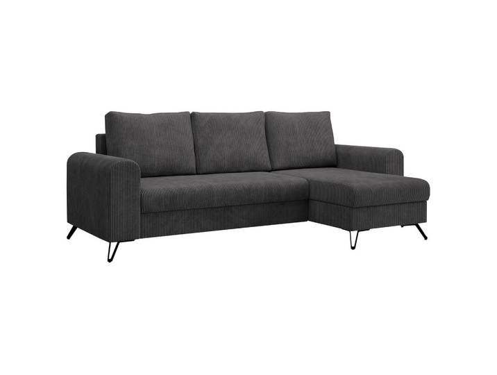 ECKSOFA Hugo Cord Dunkelgrau