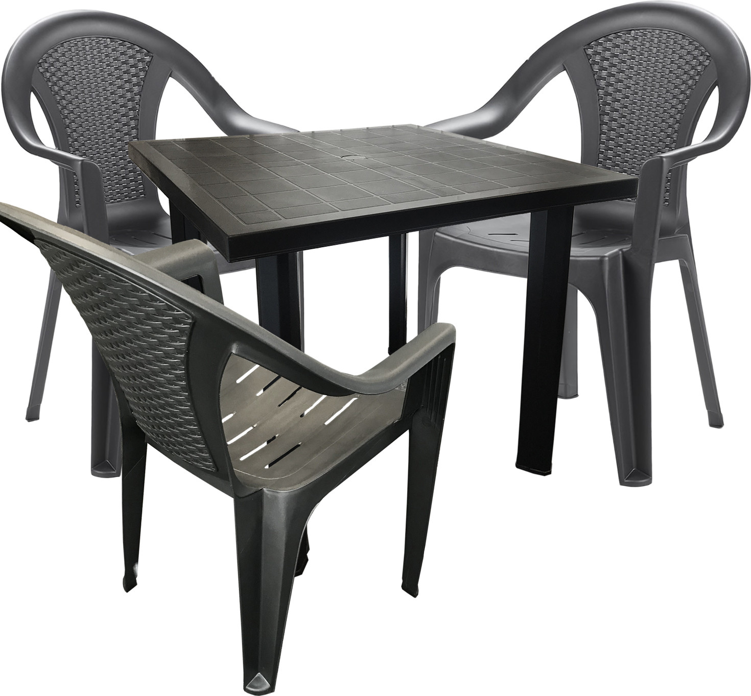 Mojawo Bistroset 4-delig tuinset in antraciet