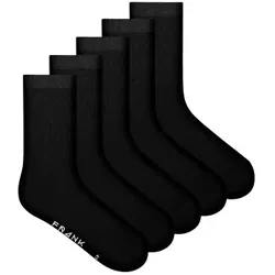 Frank Dandy 5P Bamboo Solid Crew Socks Schwarz Gr 41/46