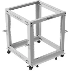 Lanberg OFFENES RACK 19 12HE 600X600-1100 VERSTELLBAR GRAU (12 HE, 19 Zoll Rack), Serverschrank, Grau