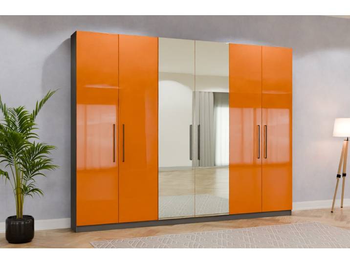 Schrank nach Maß - RAL 2000 Gelborange - 238x307x34cm - Individuell konfigurieren