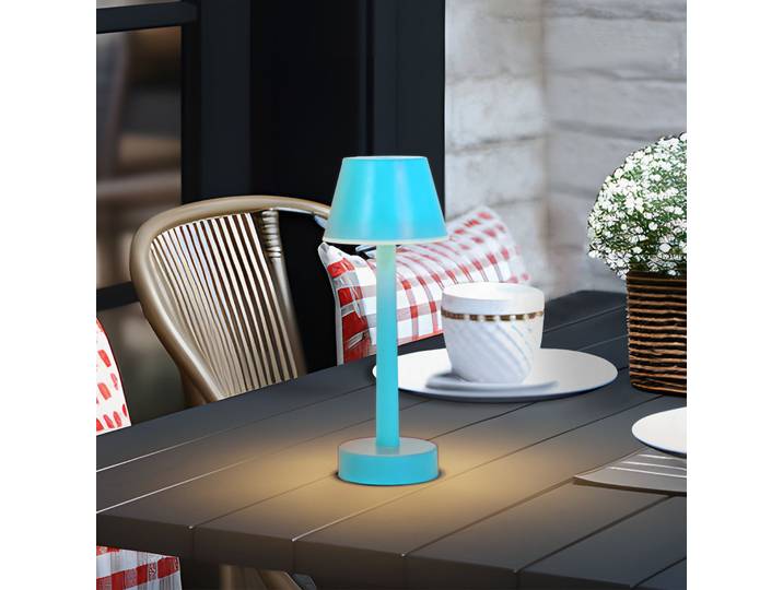 Gaja LED Portable Tischleuchte IP44 RGBW Blau - Lindby - Balkon - Modern - Kunststoff - Einflammig
