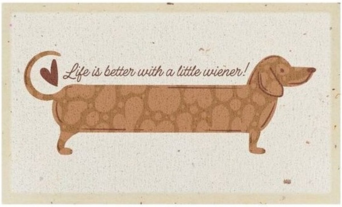 Artsy Teckel Deurmat Life Is Better With A Little Wiener 70 x 40 cm