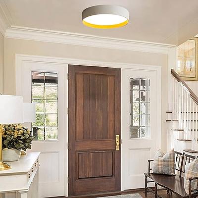 eingebettete Deckenleuchte 15,6/19,5 Zoll LED-Deckenleuchte mattschwarz interne goldfarbene Holzmaserung Innenbeleuchtung Deckenleuchte geeignet für Schlafzimmer und Korridor AC220V