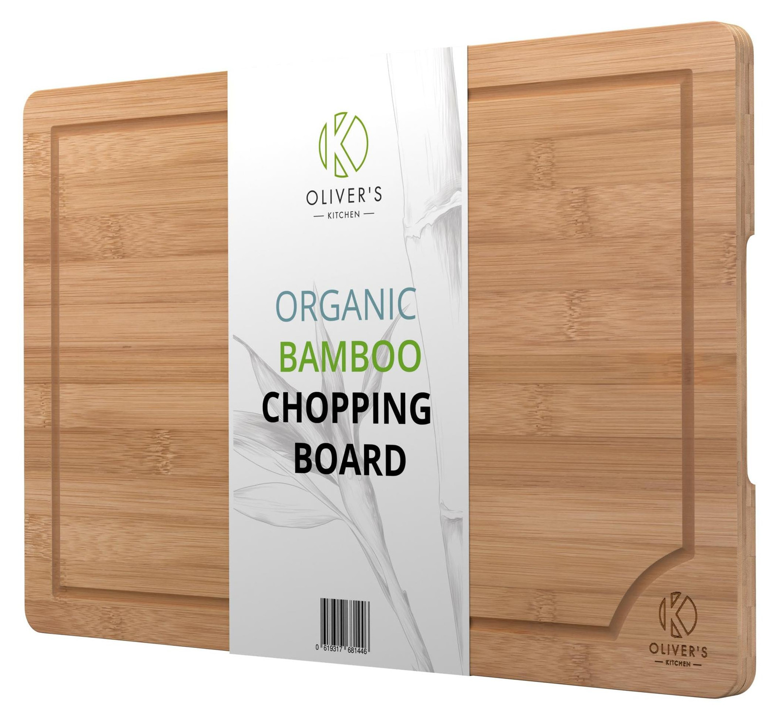 Dripio Bamboe snijplank extra groot met opvangrand, Breedte: 45 cm, Diepte: 30 cm