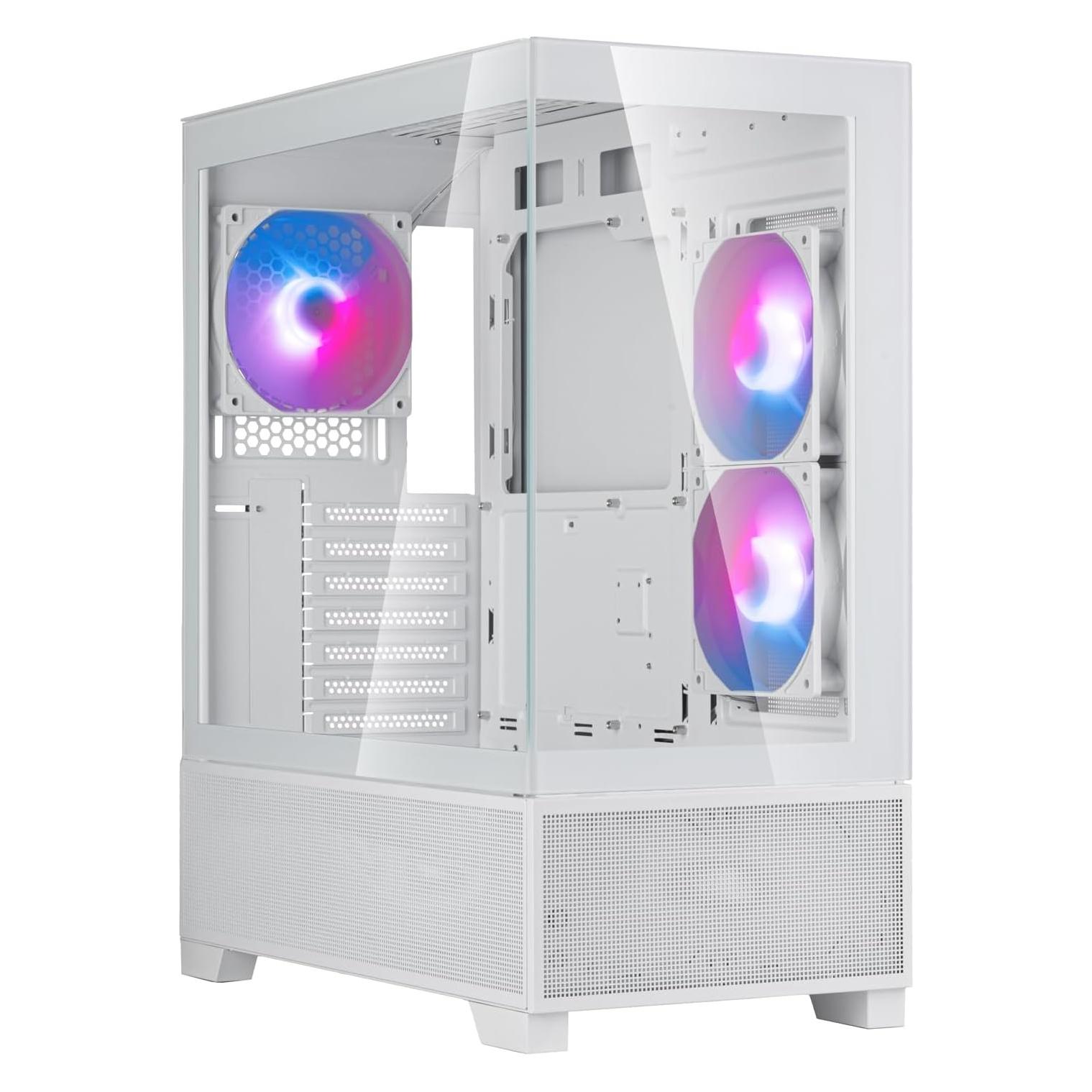 Silverstone SST-LD05-W-ARGB - Panorama Tower Micro-ATX Computer Case, white (ATX) (SST-LD05-W-ARGB)