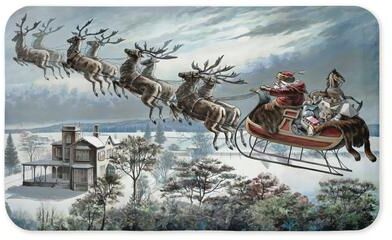"Stupell Santa Sleigh Over Cabin Printed Anti-Fatigue Floor Mat, design by Arlington Prints, 30""x18"""