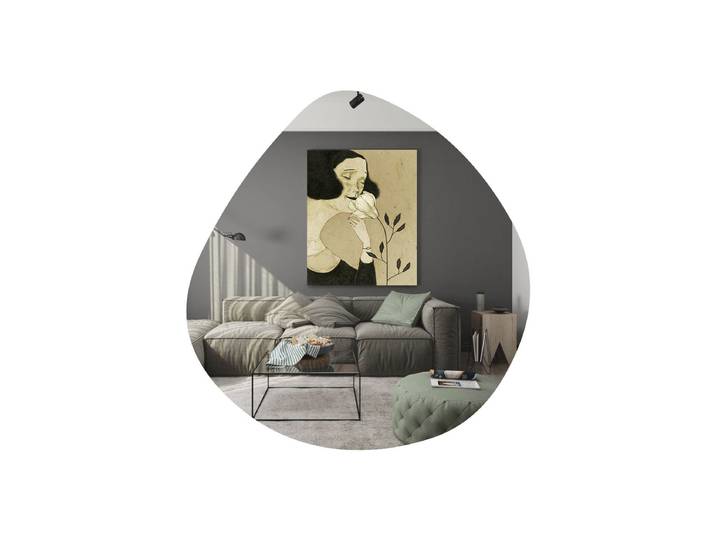 Miroir en bois Besso - 60 x 60 cm - Noir