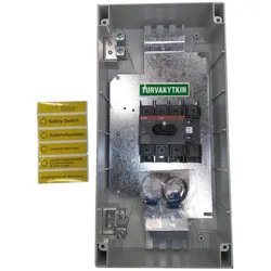 ABB OTE75T4B EMV-Sicherheitsschalter im Kunststoffgehäuse 4-polig 37 kW 400 V mit schwarzem Griff, IP65 Einführung oben und unten 1SCA022438R4250