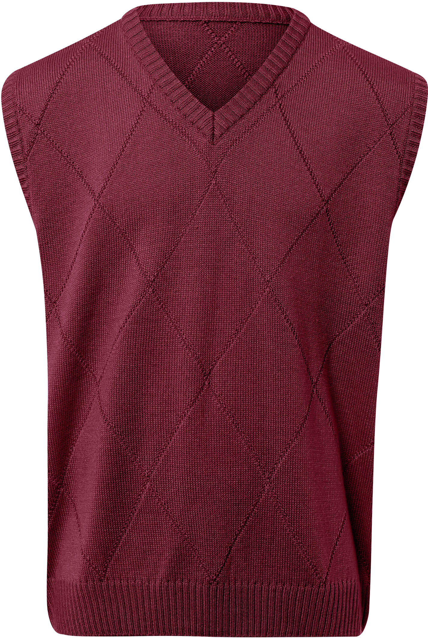 Sieh An! Pullunder SIEH AN "Pullunder Pullunder", Herren, Gr. 46, dunkelrot, Basic, V-Ausschnitt, Pullover Pullunder