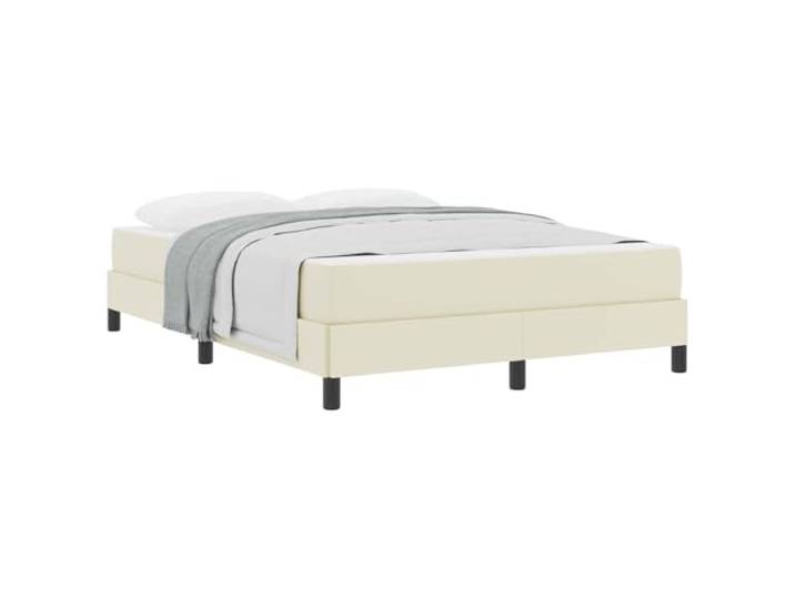 KKgypkn Multi-Zone Komfort Bettgestell 140 x 200 cm mit Matratze, Stoffbezug in Creme, inklusive Lattenrost und Taschenfederkern, modernes Design für Schlafzimmer